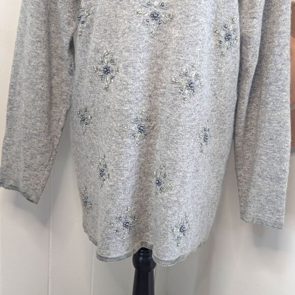 VTG Casual Corner Lambswool Jewelled Quiet Luxury Eclectic Grandma LG - Picture 4 of 9